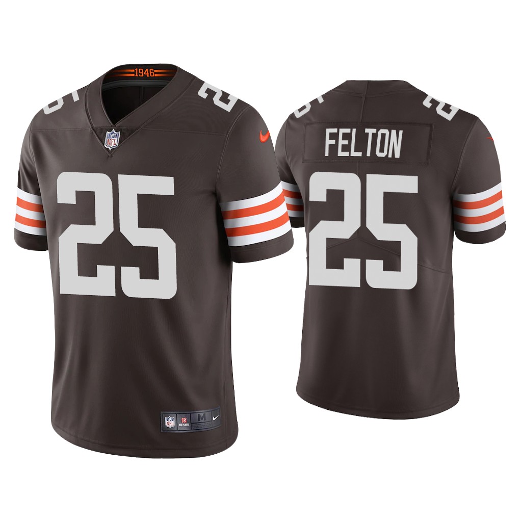 Men's Cleveland Browns #25 Demetric Felton 2021 Brown Vapor Untouchable Limited Stitched NFL Jersey Men's Cleveland Browns #25 Demetric Felton 2021 Brown Vapor Untouchable Limited Stitched NFL Jersey